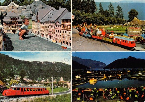 Cartolina Lugano Melide Swissminiatur vedute