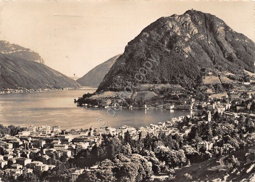 Cartolina Lugano Monte San Salvatore panorama Lago Timbro targhetta ciclista … | Immagine Gallery 1