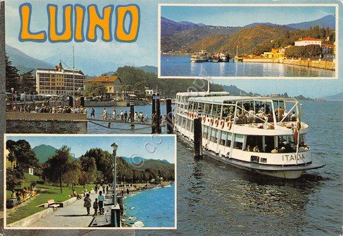Cartolina Luino vedute varie Nave Italia 1984 (Varese) | Immagine principale