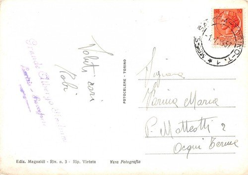 Cartolina Lurisia Albergo Radium 1957