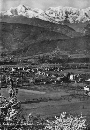 Cartolina Luserna San Giovanni panorama e coltivazioni 1957