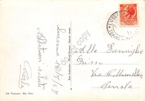 Cartolina Luserna San Giovanni panorama e coltivazioni 1957 | Immagine Gallery 2