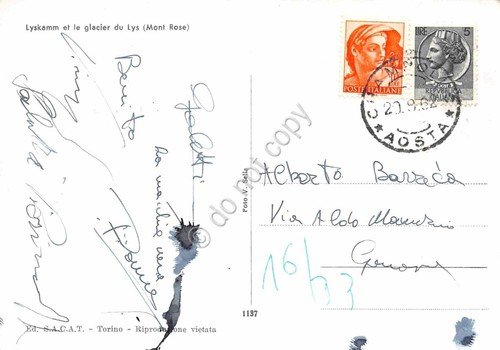 Cartolina Lyskamm e Ghiacciaio del Lys Monte Rosa 1962 | Immagine Gallery 2