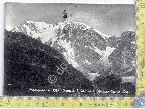 Cartolina Macugnaga - Funivia S. Maurizio - 1960 (Verbania)