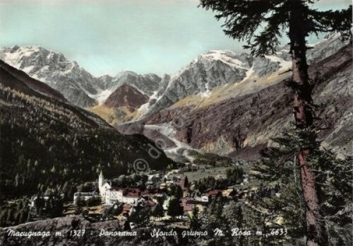 Cartolina Macugnaga Panorama colorata