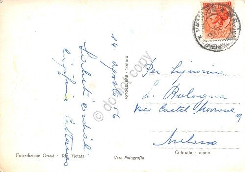 Cartolina Macugnaga Seggiovia Belvedere Wegwald 1956