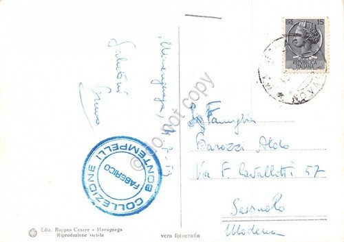 Cartolina Macugnaga Stazione seggiovia Belvedere animata 1953
