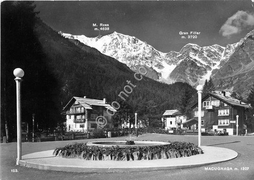 Cartolina Macugnaga vista parziale paese 1961 | Immagine principale