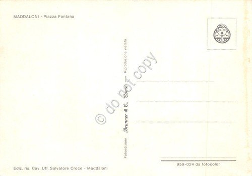 Cartolina Maddaloni Piazza Fontana case auto bus animata anni '90 | Immagine Gallery 2