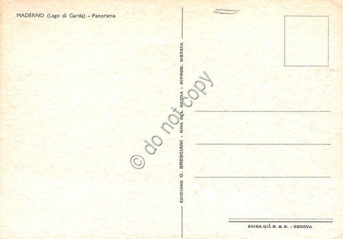 Cartolina Maderno Illustrata Raimondi Lago di Garda Panorama