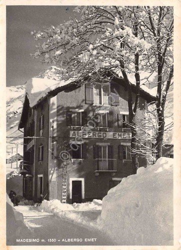 Cartolina Madesimo Albergo Emet anni '50