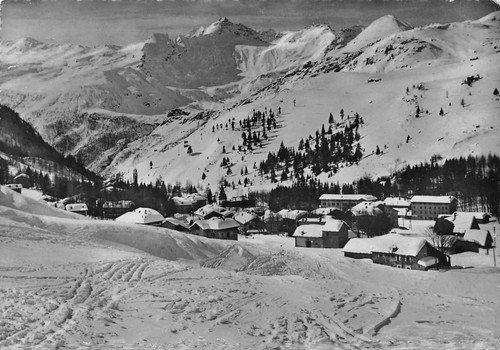 Cartolina Madesimo Campi di sci panorama parziale 1950 (Sondrio) | Immagine principale