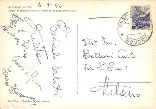 Cartolina Madesimo Campi di sci panorama parziale 1950 (Sondrio) | Immagine Gallery 2