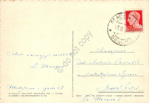 Cartolina Madesimo Valle Spluga 1939