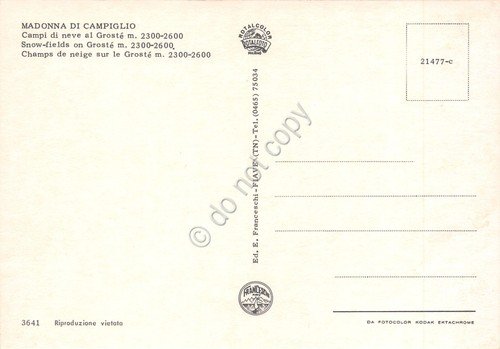 Cartolina Madonna di Campiglio campi di sci GrostÃ¨ skilift anni … | Immagine Gallery 2