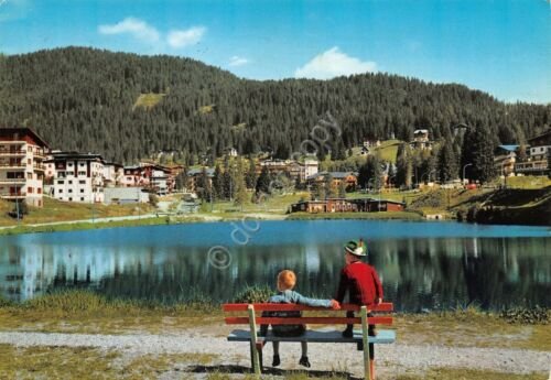 Cartolina Madonna di Campiglio laghetto animata 1959 (Trento)