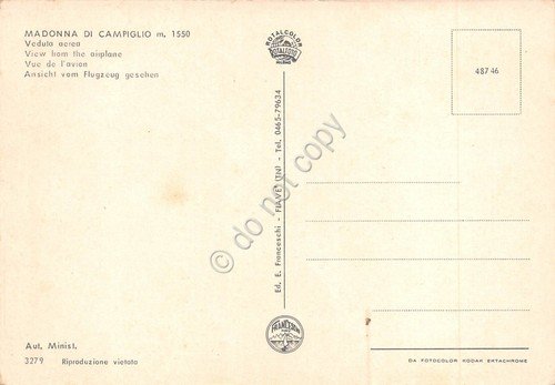 Cartolina Madonna di Campiglio panorama aereo (Trento)