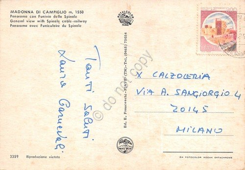 Cartolina Madonna di Campiglio Panorama e funivia Spinale 1984 | Immagine Gallery 2