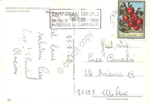 Cartolina Madonna di Campiglio vedute funivia paese Timbro Campionati 1968 | Immagine Gallery 2