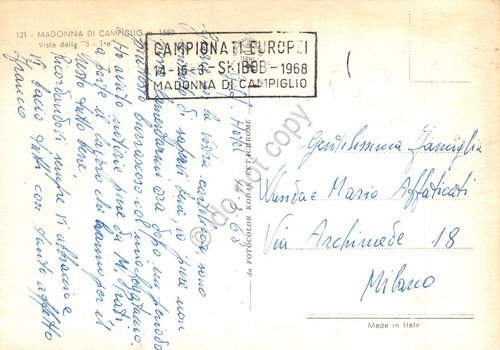 Cartolina Madonna di Campiglio vista dalle 3 tre sci Timbro … | Immagine Gallery 2