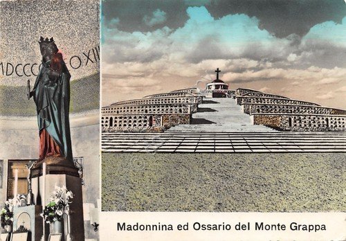 Cartolina Madonnina e Ossario del Monte Grappa 1956 (Belluno) | Immagine principale