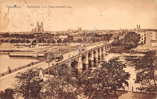 Cartolina Magdeburg panorama 1913 | Immagine principale