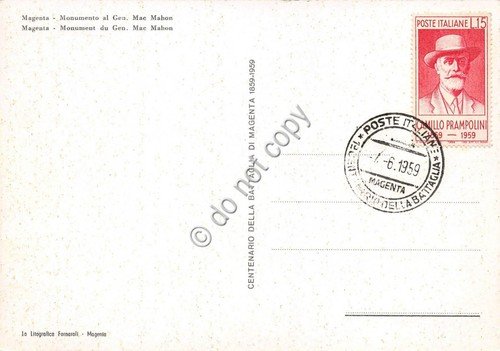 Cartolina Magenta Monumento a Generale Mac Mahon