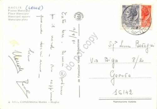 Cartolina Maglie Piazza Municipio 1971