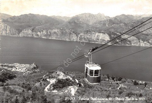 Cartolina Malcesine Funivia e Monte Baldo 1962