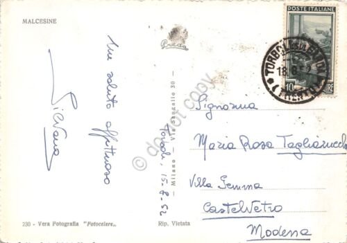 Cartolina Malcesine Lago di Garda panorama verso il lago 1952