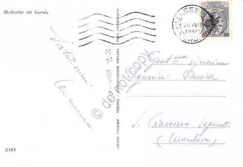 Cartolina Malcesine sul Garda panorama 1960 | Immagine Gallery 2