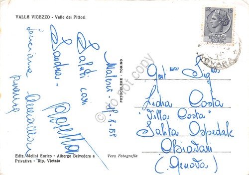 Cartolina Malesco Valle Vigezzo Passeggiata per Finero 1958 | Immagine Gallery 2