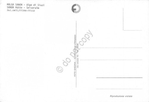 Cartolina Malga Sanon Hutte Alpe di Siusi vedute