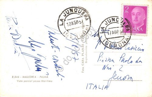 Cartolina Mallorca Palma panorama 1957
