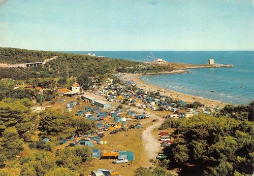Cartolina Manacore Gargano Camping Internazionale veduta dall'alto