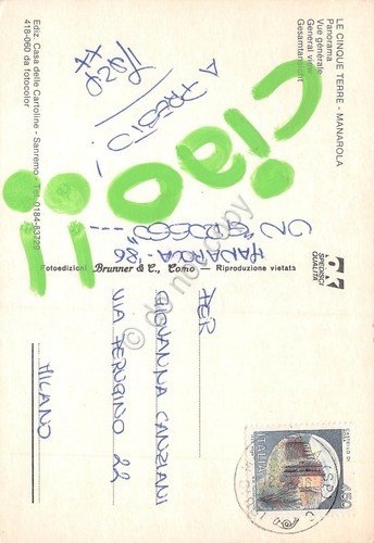 Cartolina Manarola Cinque Terre Panorama 1986 (La Spezia)