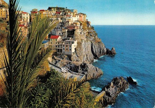 Cartolina Manarola Cinque Terre Panorama dall'alto (La Spezia)
