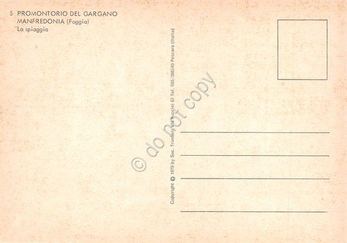 Cartolina Manfredonia la spiaggia animata edifici dal mare anni '70 | Immagine Gallery 2