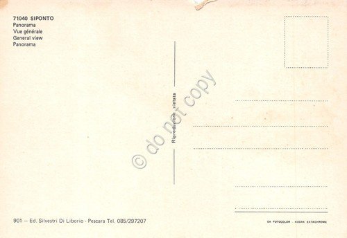 Cartolina Manfredonia panorama strada lungomare case alberghi anni '70