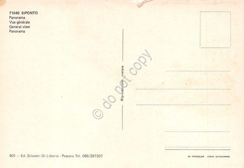 Cartolina Manfredonia panorama strada lungomare case alberghi anni '70