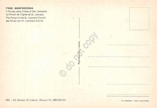 Cartolina Manfredonia San Leonardo Portale della chiesa anni '70 | Immagine Gallery 2