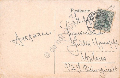 Cartolina Mannheim Grossherzogl. Hof. u. Nationaltheater 1912