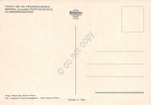 Cartolina Mannu Loc. Portisceddu Fluminimaggiore Ponti de sa Pedrischedda
