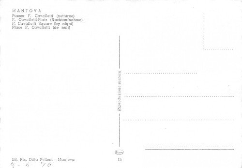 Cartolina Mantova Piazza Cavallotti Notturno | Immagine Gallery 2