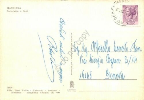 Cartolina Manziana Panorama e lago anni '70 | Immagine Gallery 2