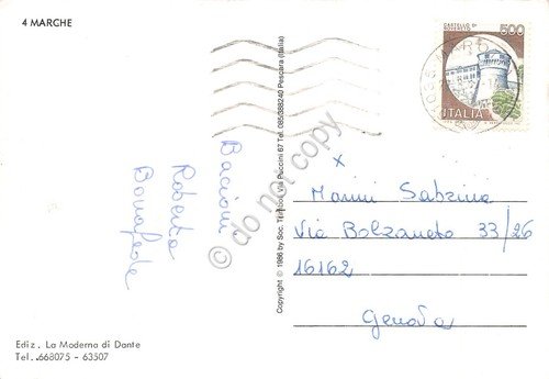 Cartolina Marche le due Sorelle animata pedalò anni '80 | Immagine Gallery 2