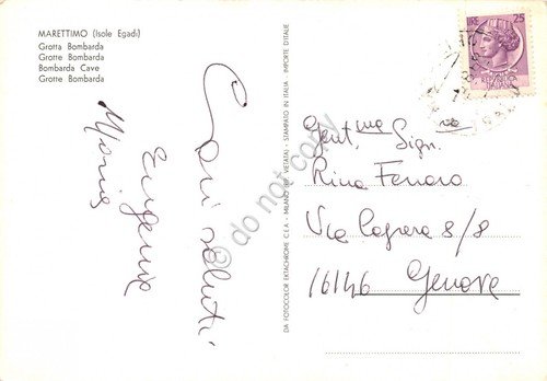 Cartolina Marettimo Isole Egadi Grotta Bombarda (Trapani) | Immagine Gallery 2