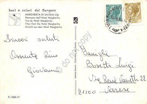 Cartolina Margherita di Savoia Panorama da Hotel Margherita 1980 | Immagine Gallery 2