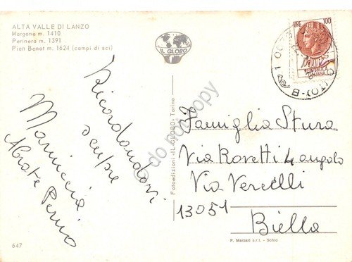 Cartolina Margone Alta Val Viù vedute 1976 (Torino) | Immagine Gallery 2