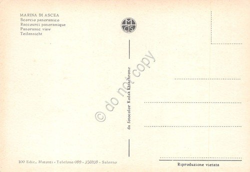 Cartolina Marina di Ascea Panorama case anni '80